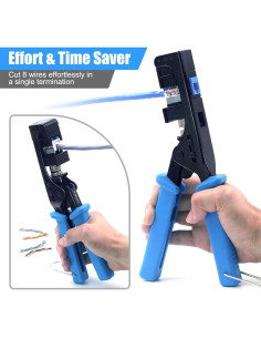 Herramienta de Terminación Rápida VCELINK con 20 Conectores CAT6 2