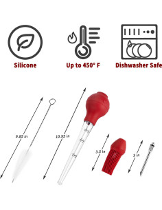 JY COOKMENT Jeringa para Pavo con Brocha y Aguja Inyectora 2