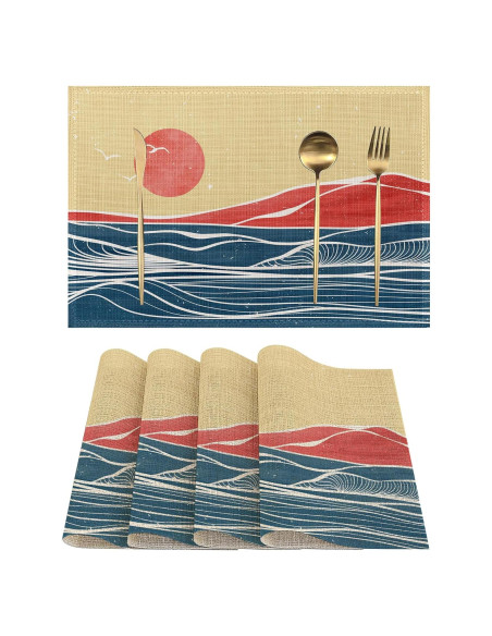 Juego de 4 Manteles Rectangulares IGPPDO Lino 30x45 cm