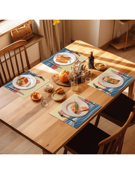 Juego de 4 Manteles Rectangulares IGPPDO Lino 30x45 cm