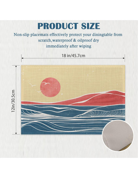 Juego de 4 Manteles Rectangulares IGPPDO Lino 30x45 cm