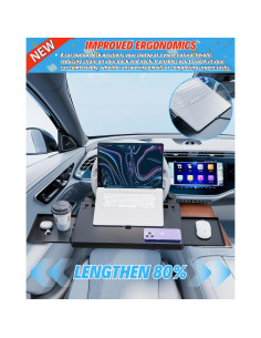 Mesa de bandeja para volante Qlhshop - Soporte ajustable para laptop 2