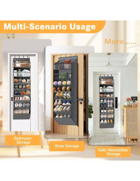 Organizador de zapatos colgante LEHKG 8 estantes gris