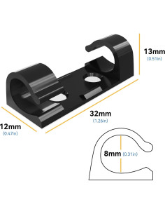 Clips Adhesivos para Cables CableGeeker 50Pcs Negro 2