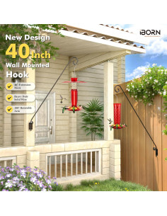 iBorn Soporte de Pared para Comedero de Aves 40" (101.6 cm) - Paquete de 2 2