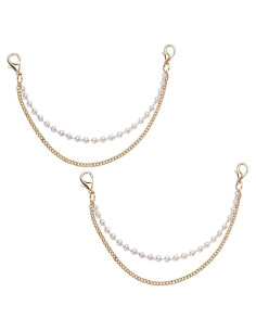 Cadenas de Encanto para Zapatos Sisadodo - 4 Piezas Perla Dorada