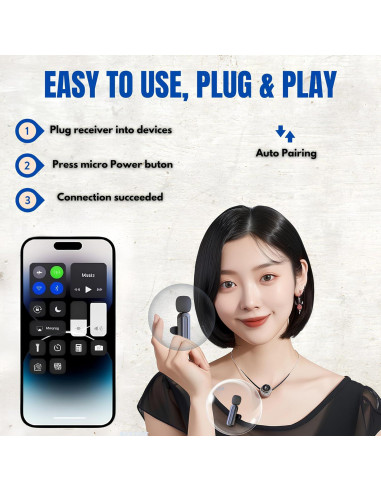 Micrófono Inalámbrico Vist Zone SX26 con 2 Micrófonos y Cancelación de Ruido