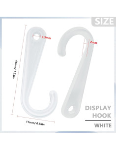 500 Ganchos en J Transparentes Renashed para Exhibición de Ropa 2