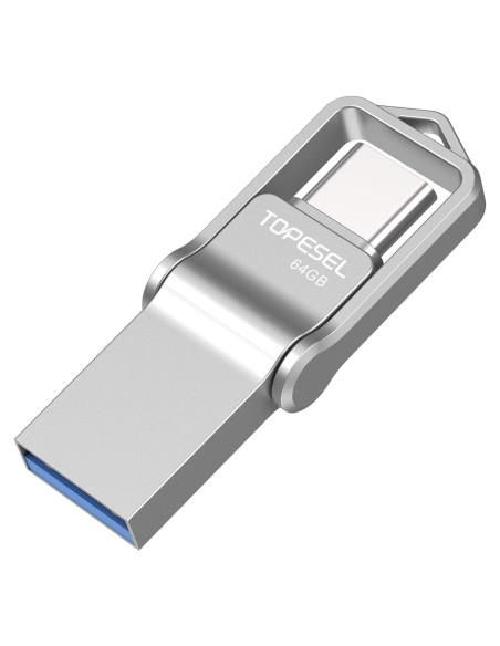TOPESEL 64GB Unidad Flash USB C y USB A 3.0 Impermeable TOPESEL 64GB Unidad Flash USB C y USB A 3.0 Impermeable