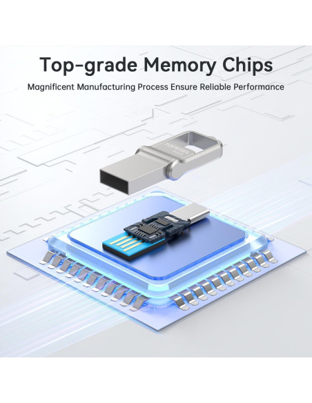 TOPESEL 64GB Unidad Flash USB C y USB A 3.0 Impermeable TOPESEL 64GB Unidad Flash USB C y USB A 3.0 Impermeable