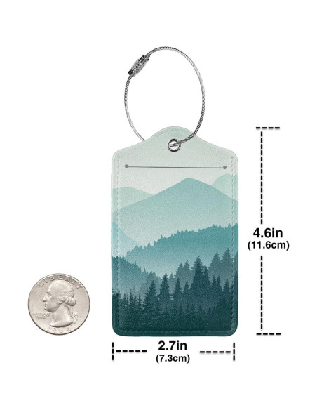 Etiquetas de Equipaje BLOCIT 2 Piezas Cuero PU Montaña Verde Etiquetas de Equipaje BLOCIT 2 Piezas Cuero PU Montaña Verde