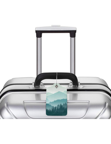 Etiquetas de Equipaje BLOCIT 2 Piezas Cuero PU Montaña Verde Etiquetas de Equipaje BLOCIT 2 Piezas Cuero PU Montaña Verde