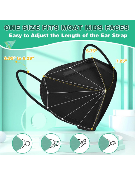 Mascarillas KN95 para Niños XDX 50 Pcs Individualmente Envuelta