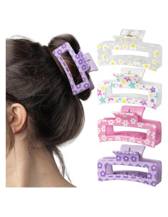Clips de Pelo con Flores PANTIDE - 4 Piezas Antideslizantes