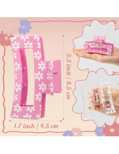Clips de Pelo con Flores PANTIDE - 4 Piezas Antideslizantes 2