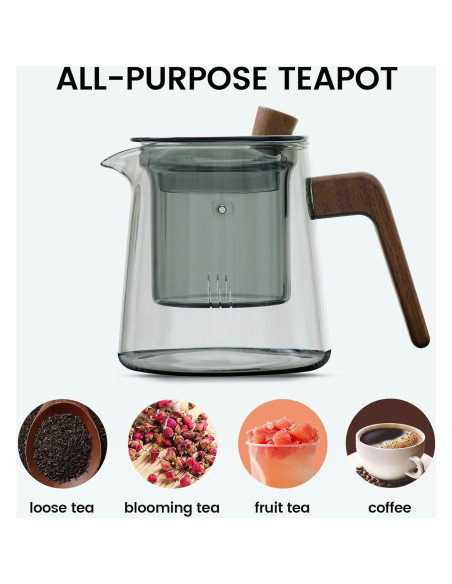 Tetera de vidrio Tea Canyon 500ml con infusor extraíble