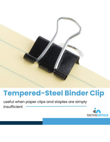 Clips de Encuadernación Micro 1EnLaOficina Negro 100 Unidades