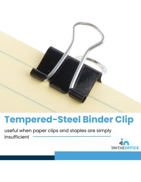 Clips de Encuadernación Micro 1EnLaOficina Negro 100 Unidades