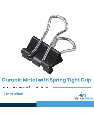 Clips de Encuadernación Micro 1EnLaOficina Negro 100 Unidades