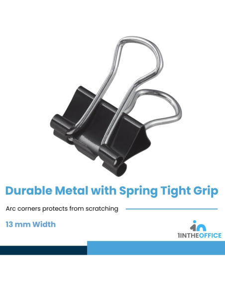 Clips de Encuadernación Micro 1EnLaOficina Negro 100 Unidades