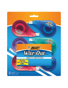 Cinta Correctora BIC Wite-Out EZ Correct, 6 Unidades, 12m