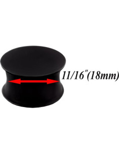 3 Pares Tapones de Silicona Doble Flare Bodyjewellery 18mm 2