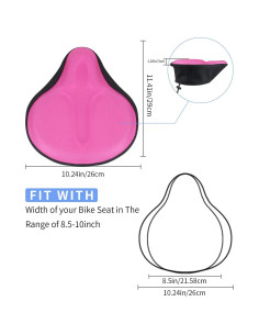Funda de Asiento de Bicicleta de Gel MSDADA Rosa Grande 29x26cm 2