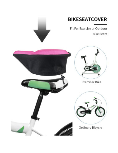 Funda de Asiento de Bicicleta de Gel MSDADA Rosa Grande 29x26cm