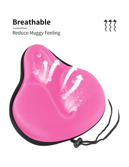 Funda de Asiento de Bicicleta de Gel MSDADA Rosa Grande 29x26cm