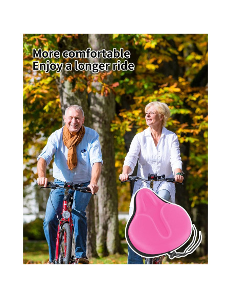 Funda de Asiento de Bicicleta de Gel MSDADA Rosa Grande 29x26cm