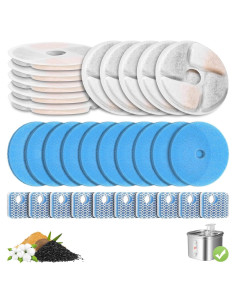 Paquete de 10 Filtros de Reemplazo EZMioo para Fuente de Agua 2.2L