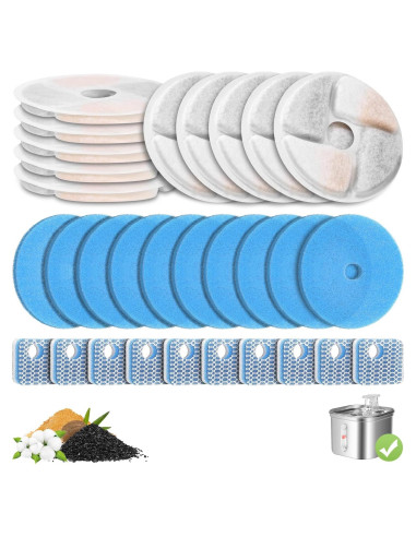 Paquete de 10 Filtros de Reemplazo EZMioo para Fuente de Agua 2.2L