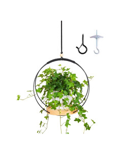 Colgador de Plantas Colgante Macramé Dalian Negro 32 cm