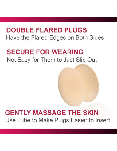 3 Pares Tapones de Silicona Doble Flare Bodyjewellery 18mm
