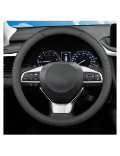 Funda de Volante SZYUCHEN para Lexus 14.5-15" Cuero Negro