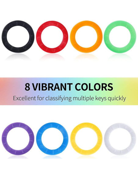 Tapas de Llave Uniclife 24 Piezas 2.29 cm Redondas 8 Colores