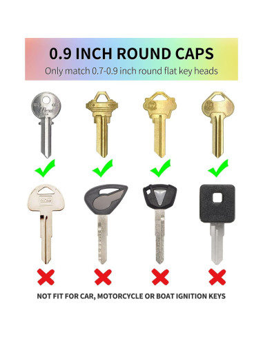 Tapas de Llave Uniclife 24 Piezas 2.29 cm Redondas 8 Colores