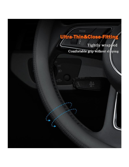 Funda de Volante SZYUCHEN para Lexus 14.5-15" Cuero Negro