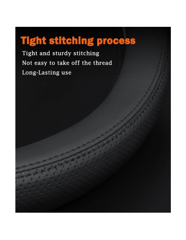 Funda de Volante SZYUCHEN para Lexus 14.5-15" Cuero Negro