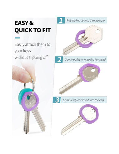 Tapas de Llave Uniclife 24 Piezas 2.29 cm Redondas 8 Colores