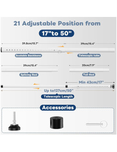 Barra de Seguridad Ajustable Abiglifty 43-127 cm Blanca 2