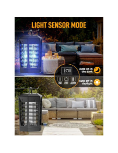 Zapper de Insectos PRTILOUD 20W con Sensor Luz IPX4 2300 ft 2