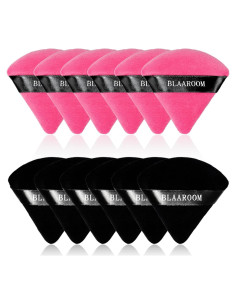 12 Esponjas de Maquillaje Triangulares BLAAROOM Algodón Terciopelo