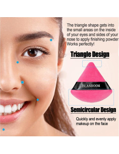 12 Esponjas de Maquillaje Triangulares BLAAROOM Algodón Terciopelo 2