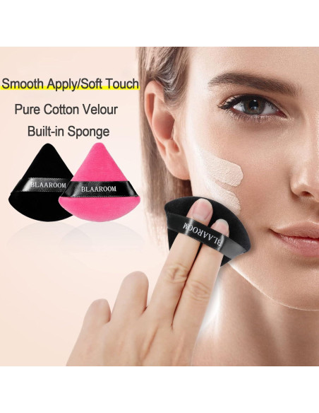 12 Esponjas de Maquillaje Triangulares BLAAROOM Algodón Terciopelo