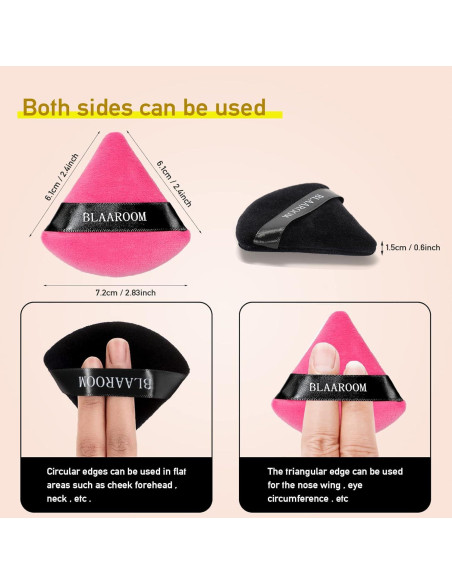 12 Esponjas de Maquillaje Triangulares BLAAROOM Algodón Terciopelo
