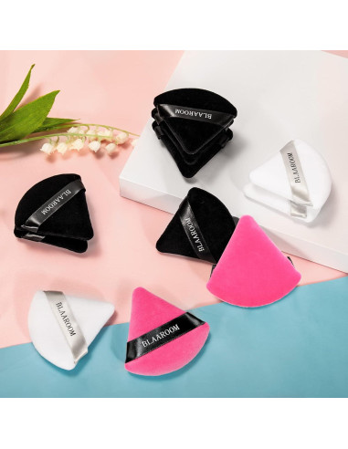 12 Esponjas de Maquillaje Triangulares BLAAROOM Algodón Terciopelo