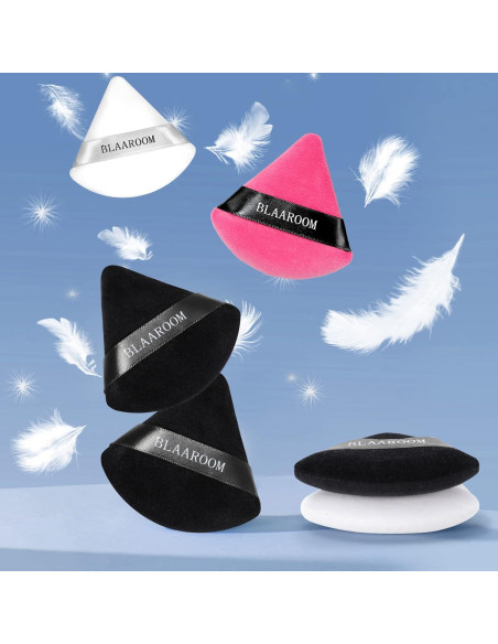 12 Esponjas de Maquillaje Triangulares BLAAROOM Algodón Terciopelo