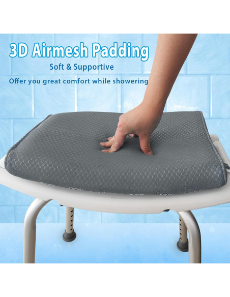 Cojín para Ducha AEROiVi SCC01-Gris Antideslizante 40x30cm