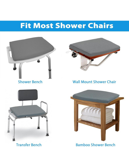 Cojín para Ducha AEROiVi SCC01-Gris Antideslizante 40x30cm